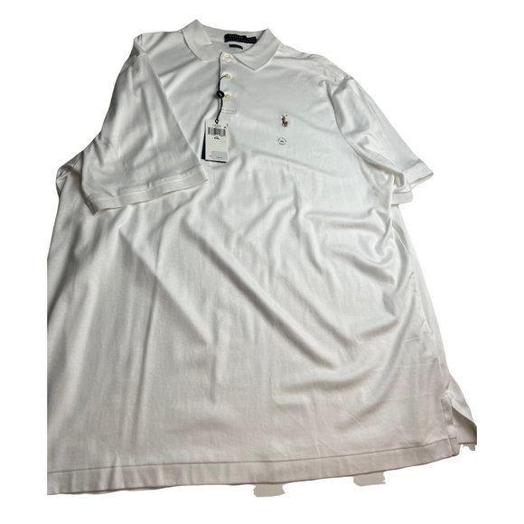Polo Ralph Lauren Men Polo Shirt White Short Sleeve XXL 2XL New NWT**Defect** - Picture 7 of 7